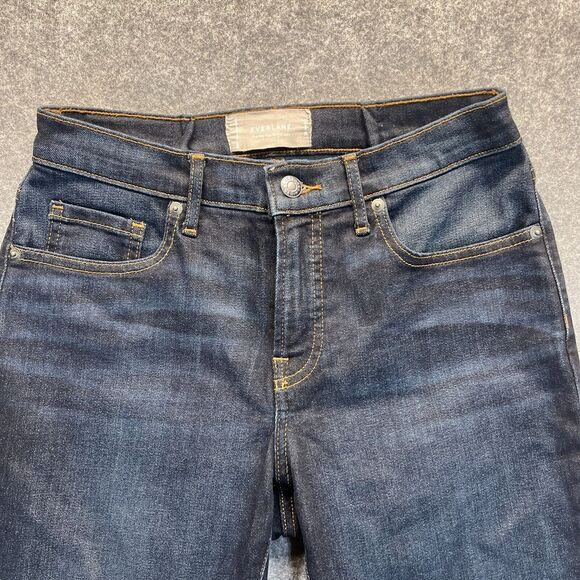 Everlane Jeans Womens Size 28 Mid Rise Skinny Dark Blue Stretch Denim - Picture 3 of 14